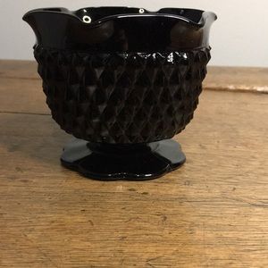 Vintage Authentic 1960 Indiana Glass Co. Cameo Black  Glass Tiara Diamond Point